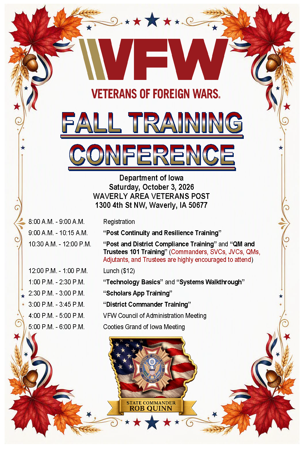 2026 Fall Training Conference Agenda